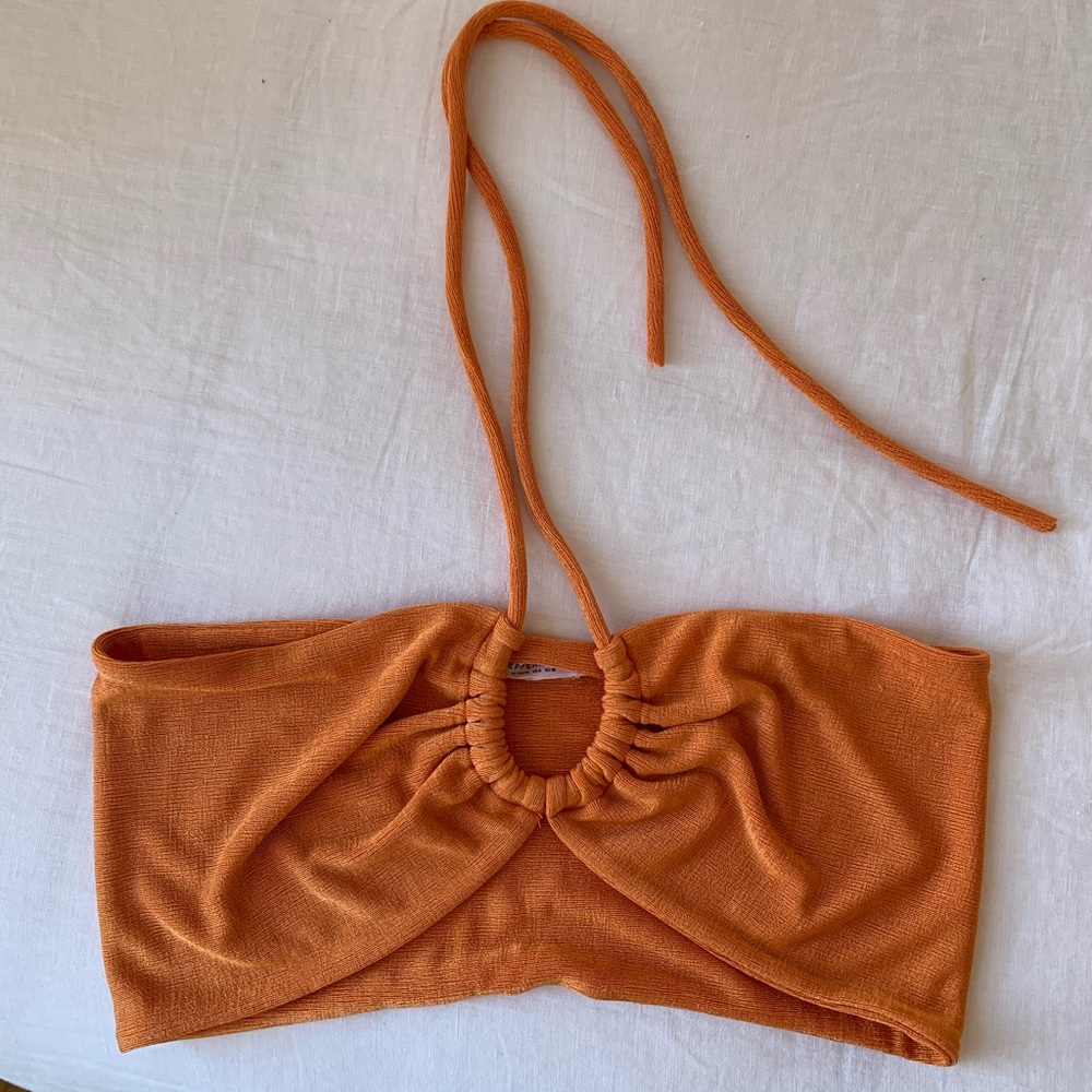 Peppermayo Orange Tie Croptop